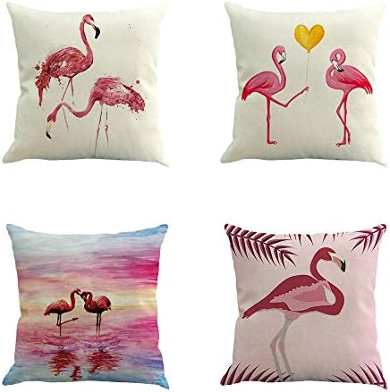 Ussuperstar Set of 4 Throw Pillow Covers Boho Hippy Elephant Tree of Life Cushion Cover Throw Floral Printed Pillow Case 18 X 18 Inch Pillowcase Multicolor (BV1)