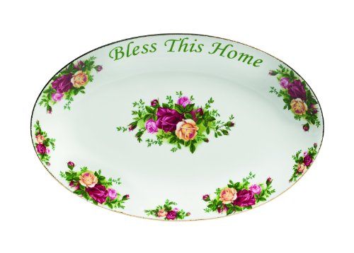 Royal Albert Old Country Roses "Bless This Home" Platter, 12-Inch