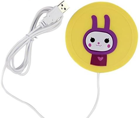 eSmart Cute Soldier Rabbit Cartoon Hot Office Desk Cup Warmer USB Powered Coffee Cup Heat Heater Warm Novelty Fun Winter Gift (Yellow Rabbit)
