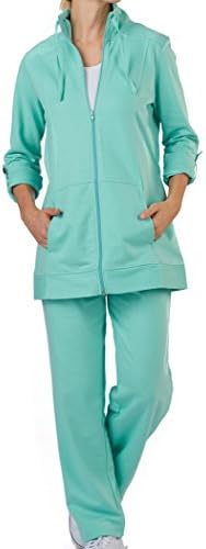 AmeriMark Womens Sweat Suit Set - Anorak Zip Jacket and Matching Sweatpants  Clothing, Shoes & Jewelry