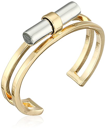 French connection tube gold/rhodium cuff bracelet