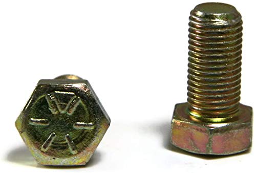 JumpingBolt Hex Cap Screw Grade 8 Hex Bolt Yellow Zinc - 9/16''- 12 x 1-1/2'' FT- Packing Quantity - 100 - Quality Assurance from