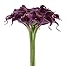 Luyue Calla Lily Bridal Wedding Bouquet Head Lataex Real Touch Flower Bouquets Pack of 20 (Dark purple)