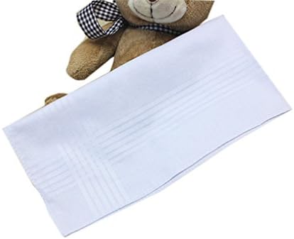 6 Strips Border STyle- Mens White Cotton Handkerchiefs Pack