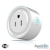 Wi-Fi Smart Plug Mini Outlet, Lower Energy Consumption, Remote Control by Phone App, No Hub Required, works with Amazon Alexa Echo Echodot and Google Home, White (1)