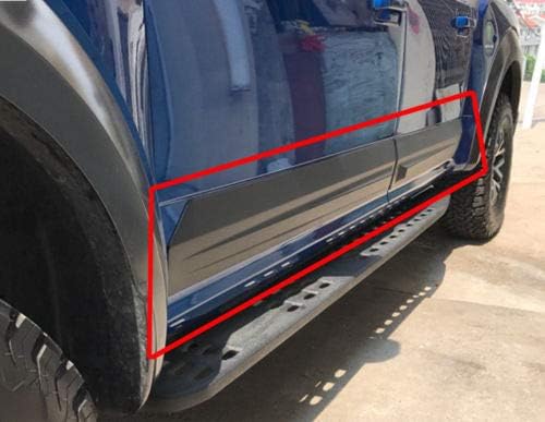 Rocker Panels For 2015-18 Ford F-150 Crew Cab 4PCS Flat Body Plastic Side Molding Protector