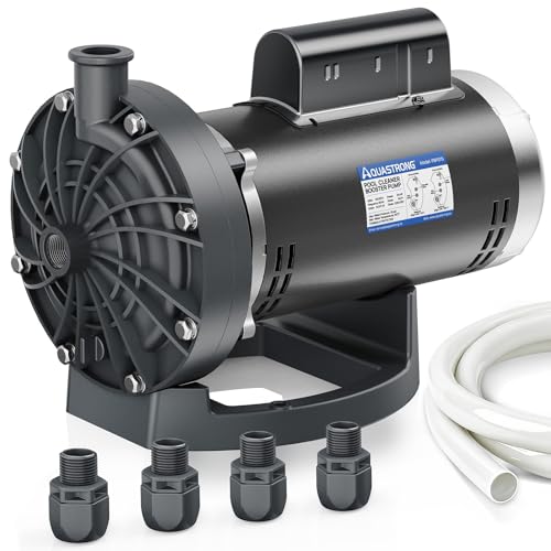 Aquastrong PB4-60 Pool Booster Pump, Pure Copper Motor, 3/4 HP, Dual Voltage 115V/230V, Low Noise, Wide Compatibility, Easy Installation for Pressure-Side Pool Cleaners Vac-Sweep 280, 380, 3900-Black