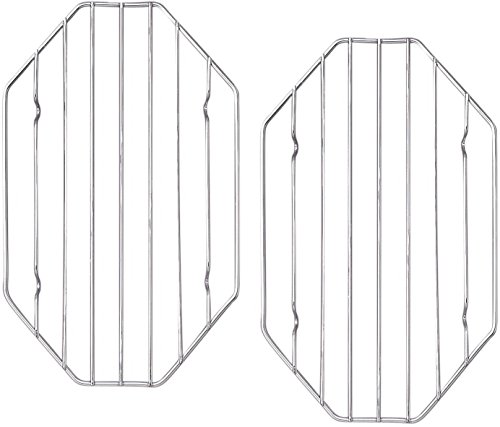 ChefLand Roasting And Cooling Rack 10 x 6 Inch, 100% Stainless Steel 2-Pack For Baking, Roasting, Grilling, Roast Dinners, Roast Chicken or Beef, Healthy Eating, Cooling Cookies and Cakes - Oven Safe