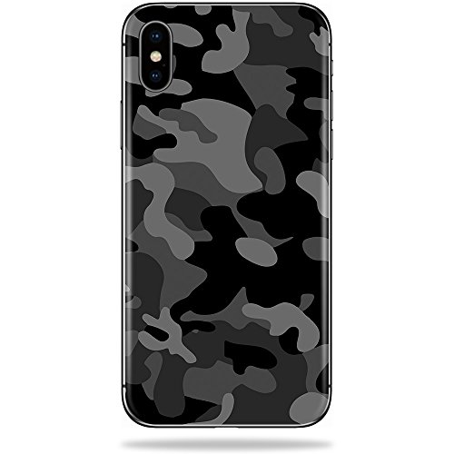 image for MightySkins Skin for Apple iPhone X - Black Camo Protective, Durable, 