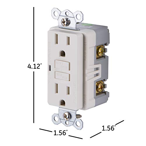 GE GFCI In-Wall Power Outlet, 15A with LED Indicator, Light Almond - Image 4