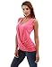 PattyBoutik Women V Neck Sleeveless Elastic Hem Blouse (Coral Pink Small)