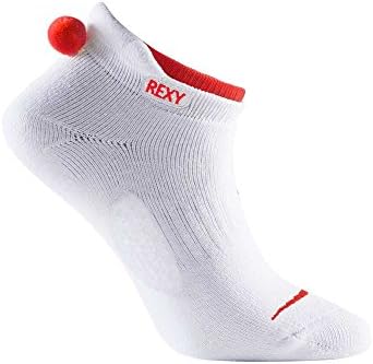 REXY RGWT007 Women's Ankle Atheltic Performance Comfortable Casual Fashion Crew Compression Cushion Balance Nonslip Socks (red)