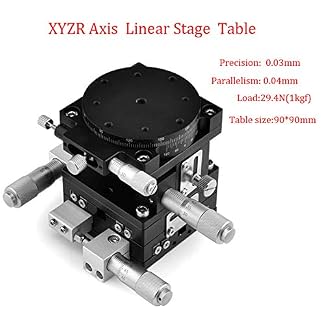 XYZR 4 Axis 3.54″x3.54″ Manual Linear Positioning Stage Bearing Tuning Platform Sliding Table 90mmx90mm