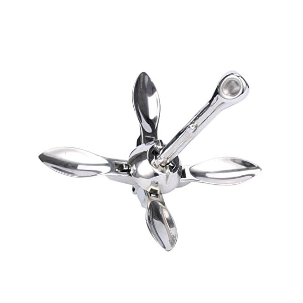 Amarine-made-Folding-Grapnel-Anchor-Steel-Stainless16lbs-07kg-Boat-Marine-Yacht-dinghies