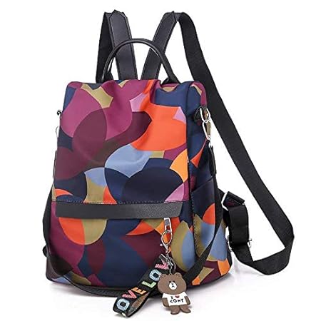 Womens Girls Women Girl Mini Small Backpack Backpacks Bagpack Nylon Anti-Theft Rucksack Daypack Travel Picnic Outdoor Work Gym Lightweight School Shoulder Bag Backpack for Womens Girls (Multi)