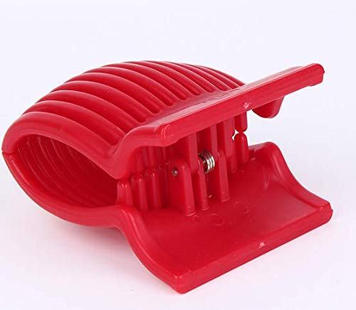 VNDEFUL Multiuse Tomato Slicer Holder,Potatoes Round Fruits Vegetables Tools Kitchen Cutting Aid,Red - Thumbnail 4