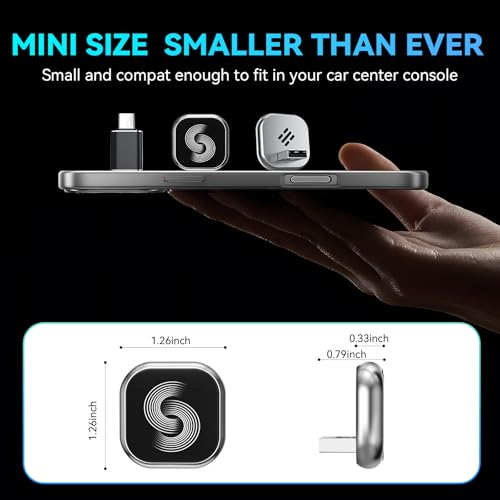 Wireless CarPlay Adapter for iPhone, 2-in-1 Wireless Car Play & Android Auto Adapter, 3X Fast Stable Connection-No Latency from iOS 10+, Wide Compatibility, Plug & Play for 2015+ Cars with USB/Type C