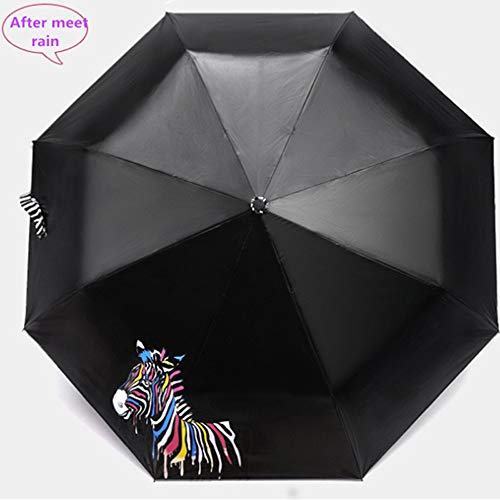 Color Changing Folding Umbrella Sunshade Zebra Parasol Rain Shade Anti-UV - Thumbnail 4