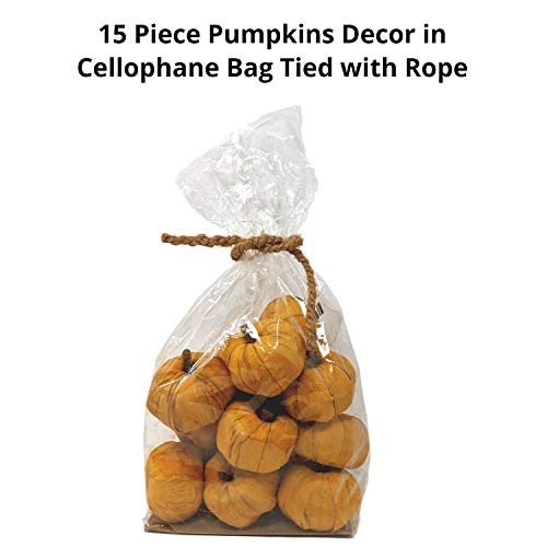 Artificial Small Pumpkins Decorating for Fall, Thanksgiving, Harvest Decor for Table Autumn Decorations for Home or Farmhouse Fall Decor (15 Small Pumpkins)