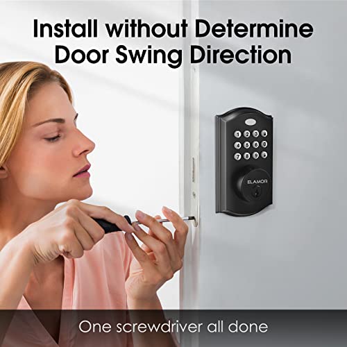 Keyless Entry Door Lock - Electronic Deadbolt Lock with Keypads, Auto Lock, 50 User Codes, Security Waterproof Keypad Lock. Easy to Install, Smart Lock for Front Door, Home Use, Apartment - All Black
