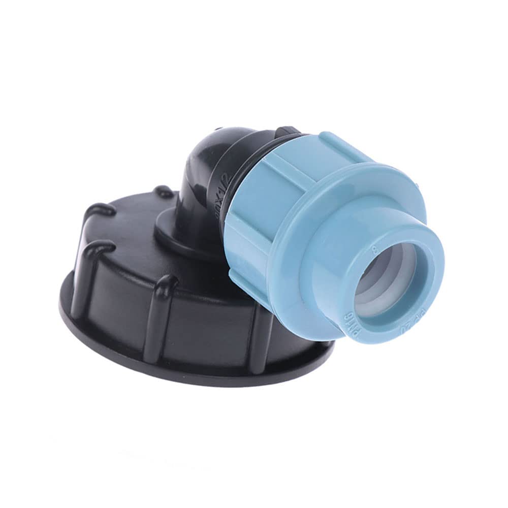 TOOLSTAR IBC Tank Adapter, Water Storage Tank IBC S60X6 Adapter with 25mm MDPE Elbow Connector Fits Standard UK & European IBC Containers