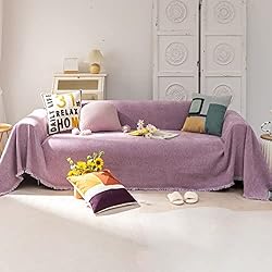 VClife Modern Purple Chenille Couch Cover Soft