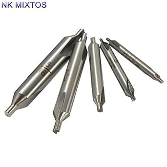 Generic na : 5Pcs 1/4 3/16 5/16 1/8 5/32inch HSS Center 60 degrees Spotting Drill Bits Combined Countersink Tool For Drilling Chamfering