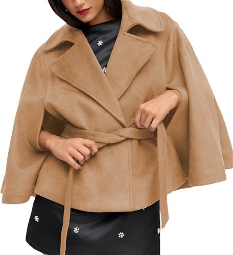 Amazon.com: Mywinway Batwing Sleeve Cape Coat for Women 2025 Fall
