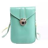 YaJaMa Women Leather Mini Handbags Clutch Crossbody Single Shoulder Bag Cellphone Pack Coins Purse Pouch(Mint Green)