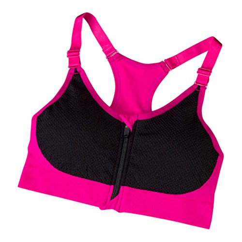 Women’s Front Zip/Zipper Closure Wirefree Sports Bra For Yoga, Indoors