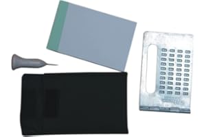 THE BRAILLE STORE Braille Note-Taker, Easy On-The-Go Small Rectangle Slate with Signature Guide, Stylus, and Note Pad in Cloth Pouch - The Braille Superstore and Blind in Mind