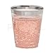 DRINKET Silver Plastic Cups 8 oz Clear Plastic Cups/Hard Tumblers Fancy Plastic Wedding Cups With Silver Rim 50 Ct Disposable For Party Holiday and Occasions SUPER VALUE PACK