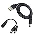 DZYDZR 1 Meter 5V USB to DC Power Cable + 2.1mm x 5.5mm 1 Female to 2 Male DC Splitter Cable for CCTV Camera