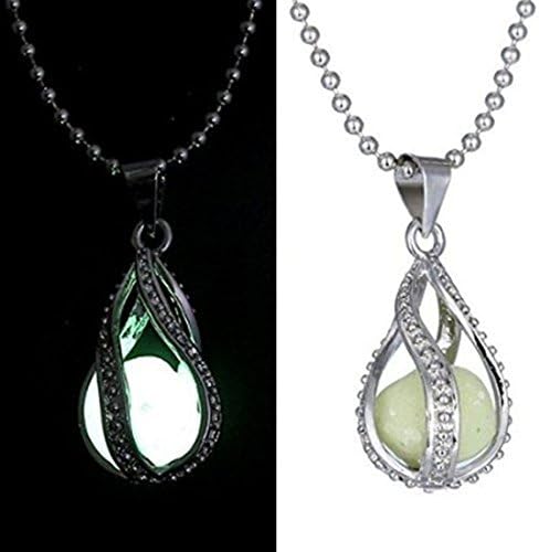 AVOCADO Vintage Glowing Teardrop Necklace Jewelry - Glow in the Dark Pendant - the Little Mermaid