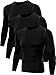 NELEUS Men's 3 Pack Athletic Compression Sport Running T Shirt Long Sleeve Base Layer,Black,US XL,EU 2XL