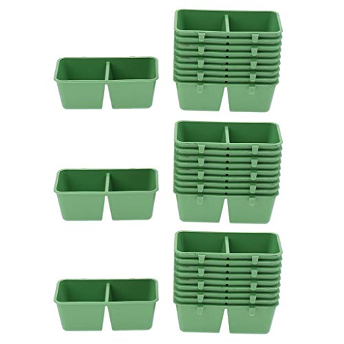 VANKOA 30Pcs Bird Seed Food Feeding Cups Plastic Food & Water Bowls for Poultry Parrot Pigeon Parakeet Budgie Cage