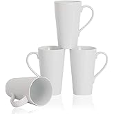 Buyajuju Large Coffee Mugs Set, 16 OZ Tall Coffee Cups with Handle, White Coffee Mugs Set of 4 for Coffee, Tea, Cocoa, Latte, Milk