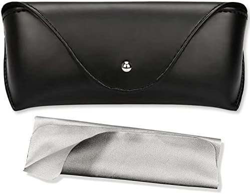 ZLYC Unisex Semi Hard Genuine Leather Eyeglass Case With Belt Loop