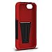 Vakoo BX-HQ1J-EO7L02 iPhone 5S/5 Case Shield Series Dual Layer Defender Shockproof Drop Proof High Impact Hybrid Armor Silicone Rugged Case for Apple iPhone SE 5 5s with Kickstand – Red/Black