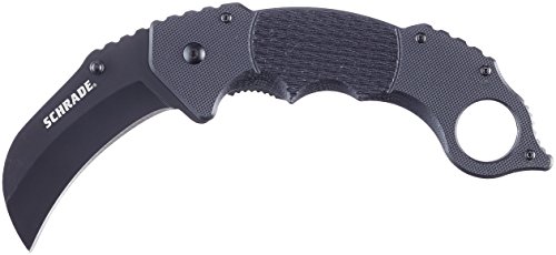 Schrade sch110 liner lock folding knife karambit blade …