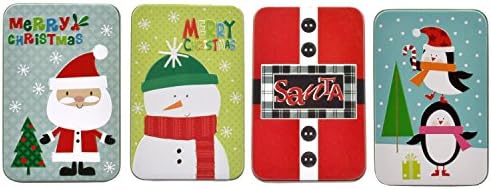 Christmas Tin Gift Card Holders (Set of 4)