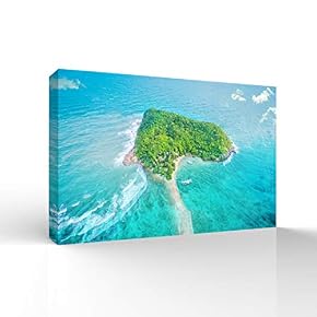 for Living Room Bedroom Home Artwork Paintings Heart Shaped Island