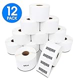 [12 Rolls, 1300/Roll] 2" X 1" Direct Thermal Labels Perforated, Compatible with Zebra & Eltron Desktop Printers - Aegis Brand - Premium Resolution & Adhesive