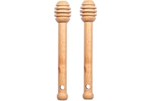 Wooden Honey Dipper Stick for Honey Jar Dispense Drizzle Honey,2 Pcs 5.5 Inch / 14cm Honey Dippers Sticks-Honeycomb Stick-Woo