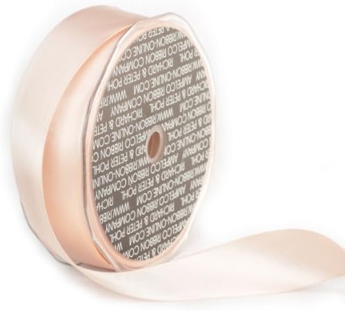 Ampelco Ribbon Company Double Face Satin Ribbon Company, 1-Inch by 27-Yard, Soft Peach