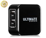 UltimatePower 24W 4.8A Dual USB Wall Charger with Smart Technology, Foldable Plug, Most Powerful Charging Adapter for iPhone, iPad, and Galaxy (Black)