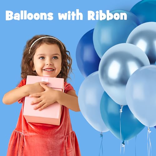 AMOR PRESENT 110PCS Party Balloons, 12 Inch Latex Balloons Large Balloons Garland Arch Kit for Wedding Birthday Party Decorations Blue