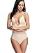 LAZAWG Women U Plunge Molded Cup Body Suit Backless V Bra Shapewear Body Brief,Apricot,L(fit for 38C,36D,36DD)