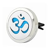 Jenia 30mm Car Air Freshener Aromatherapy Essential Oil Diffuser Locket With Vent Clip Stainless Steel
