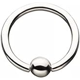 Pierced Owl 14kt White Gold 16GA 5/16" Diameter Captive Bead Ring with 3mm Ball